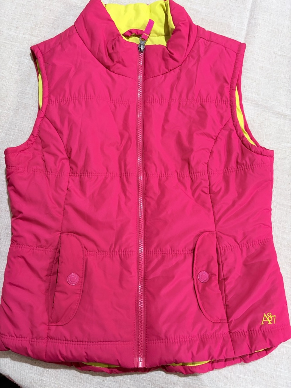 Aeropostale Neon Yellow Jacket with Pink Trim